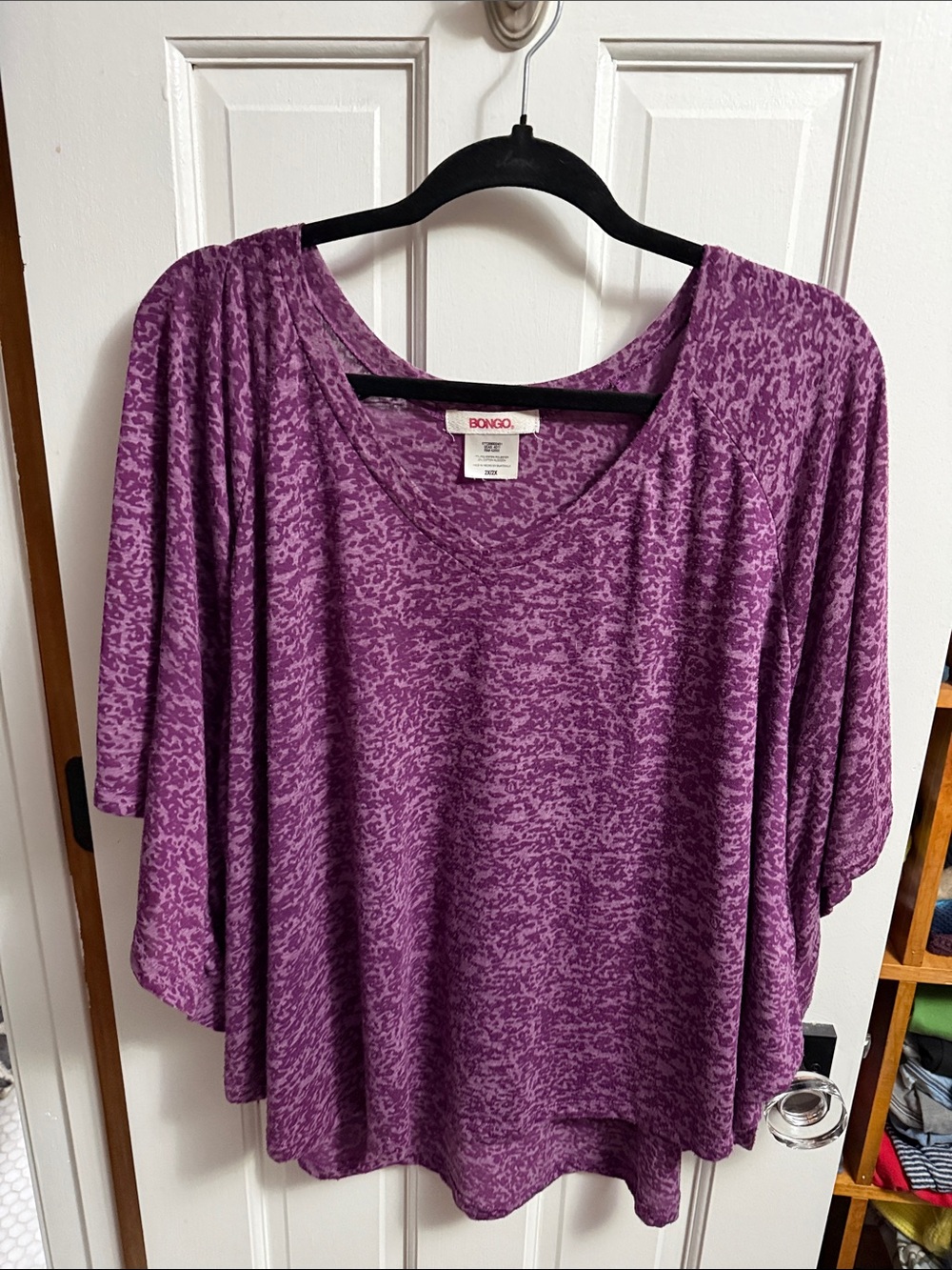 BONGO WOMEN’S 2X PURPLE COTTON POLY BLEND HIGH LOW SHIRT BLOUSE SUPER CUTE! 🥰